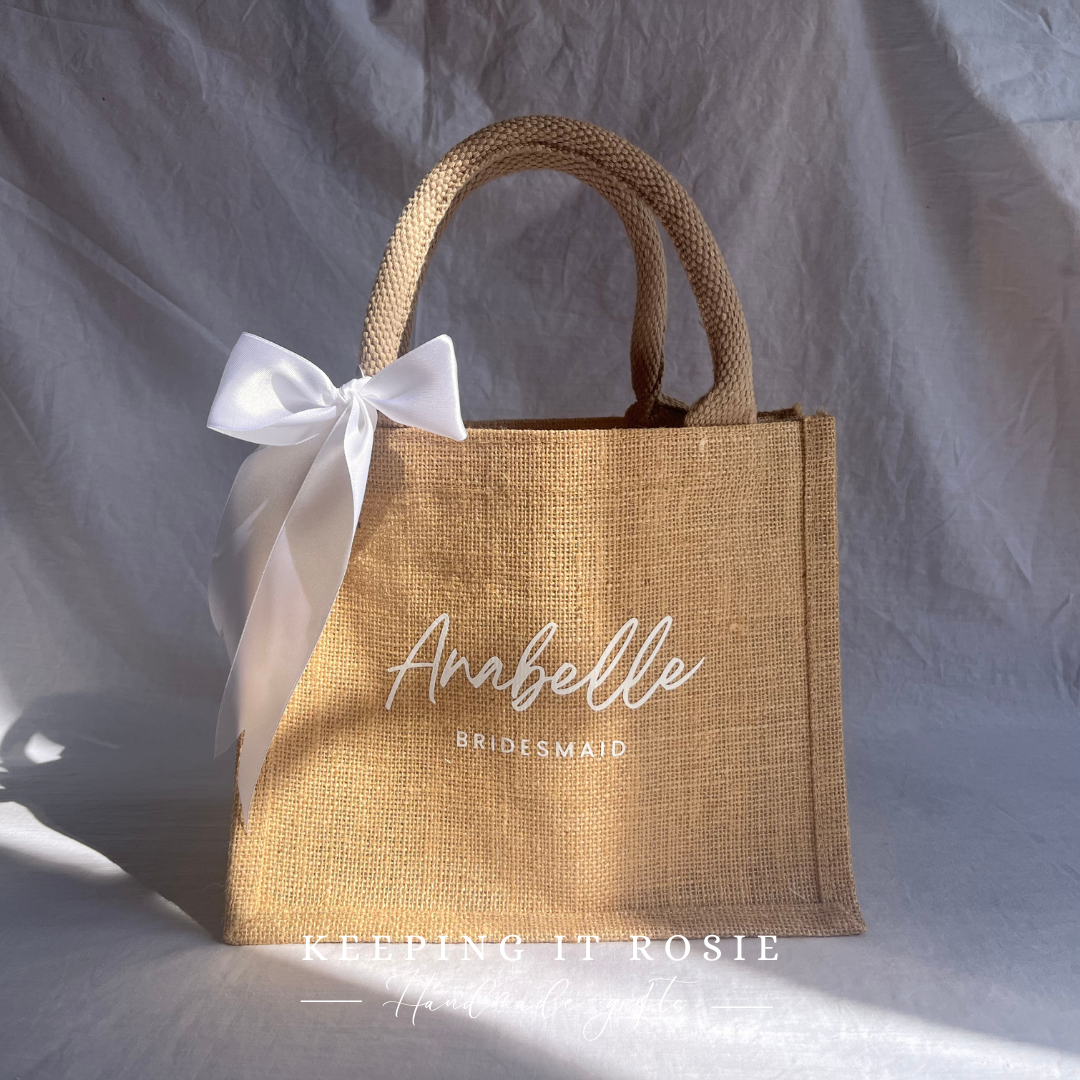 Personalised Mini Jute Bag