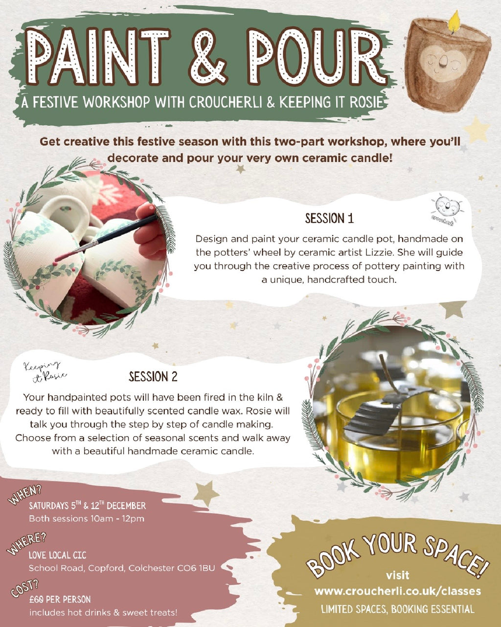 Paint & Pour Workshop | Keeping it Rosie x Croucher.li | Love Local Copford