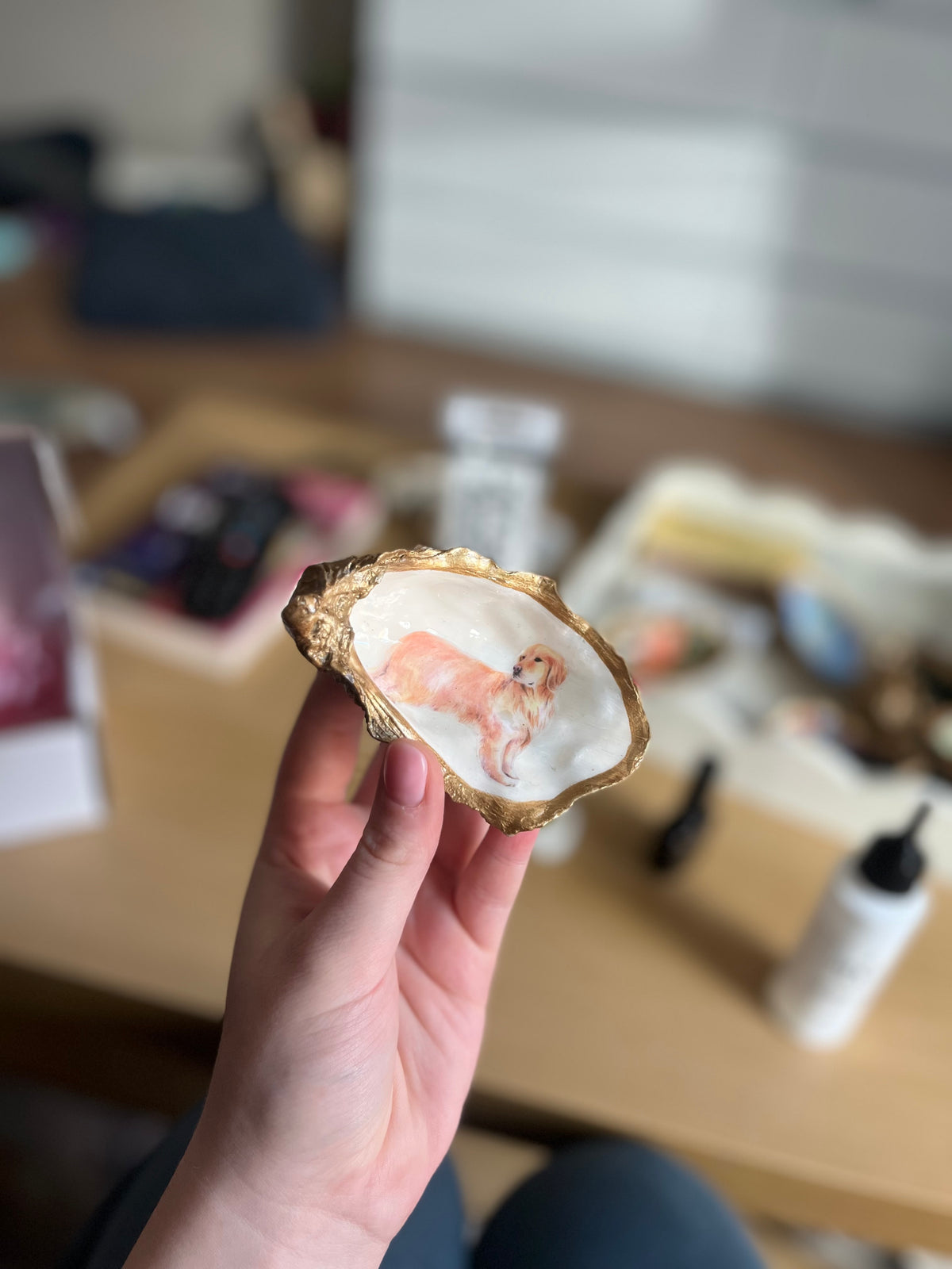 Custom Dog Breed Decorated Shell | trinket trays | Jewellery organisers | personalised | nautical home decor