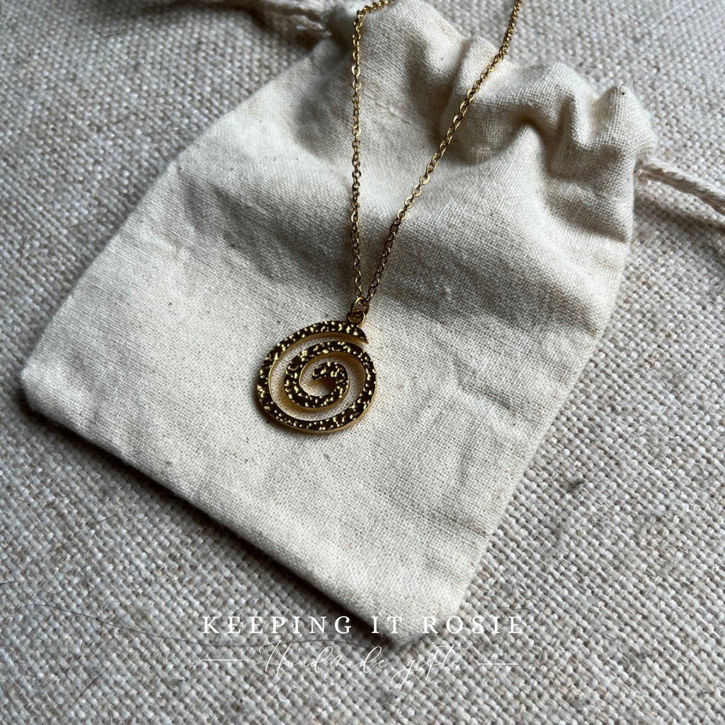 Whirl Gold Plated Pearl Necklace