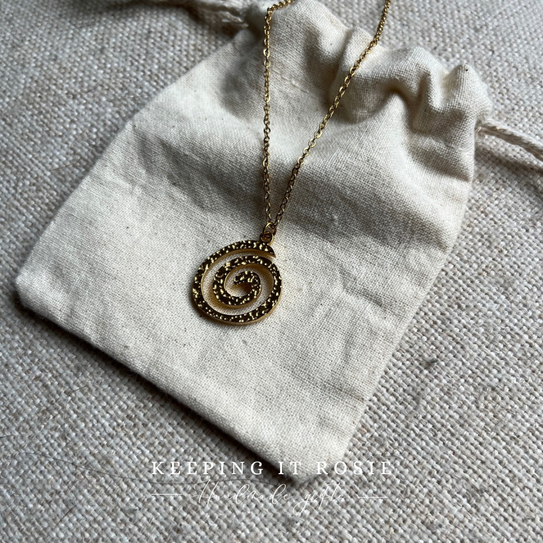 Whirl Gold Plated Pearl Necklace