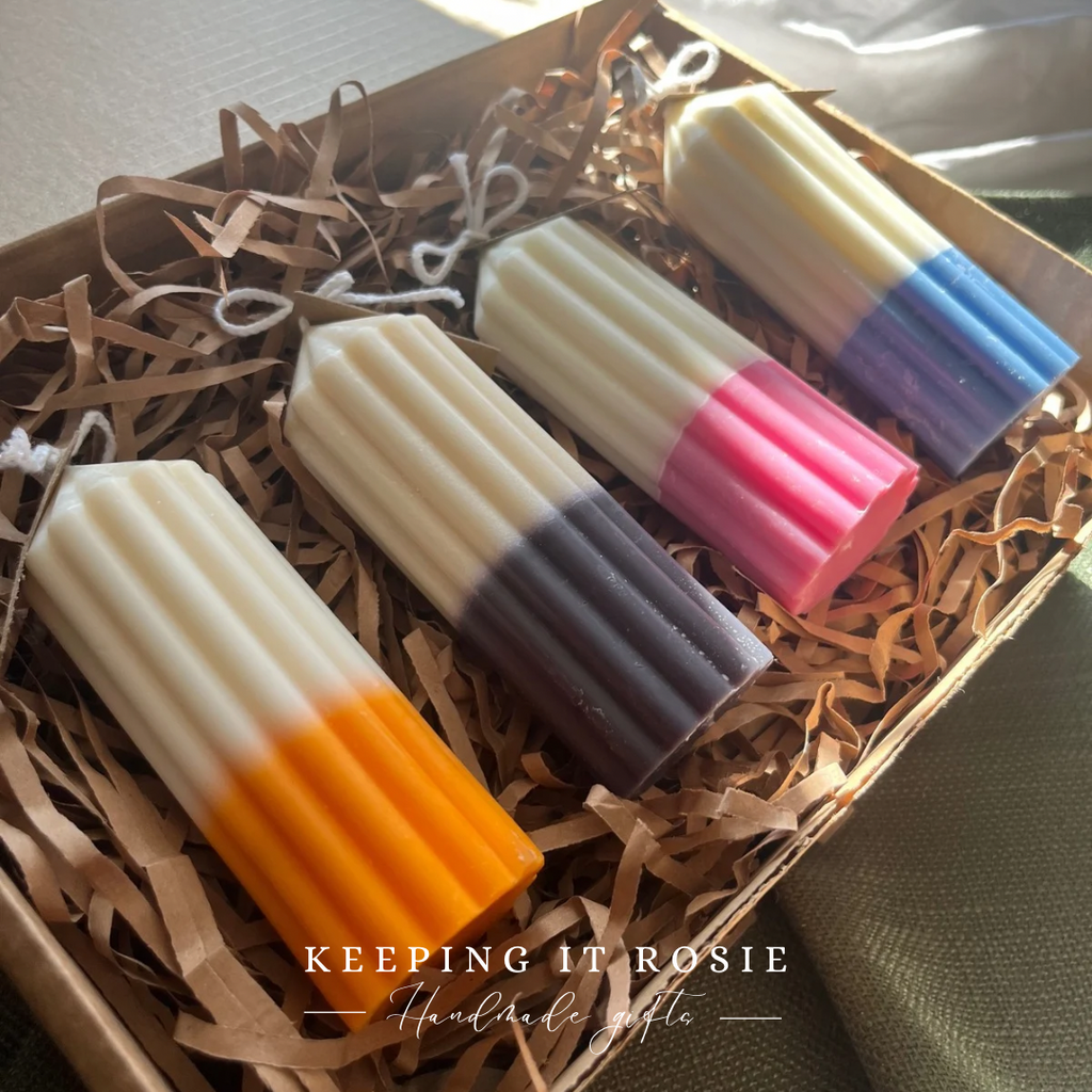 Two Tone Colour Pillar Candles