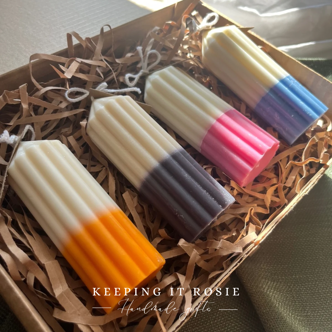Two Tone Colour Pillar Candles