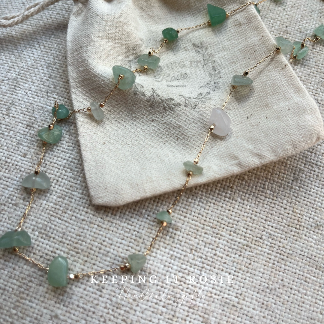 Jade quartz Gemstone necklace