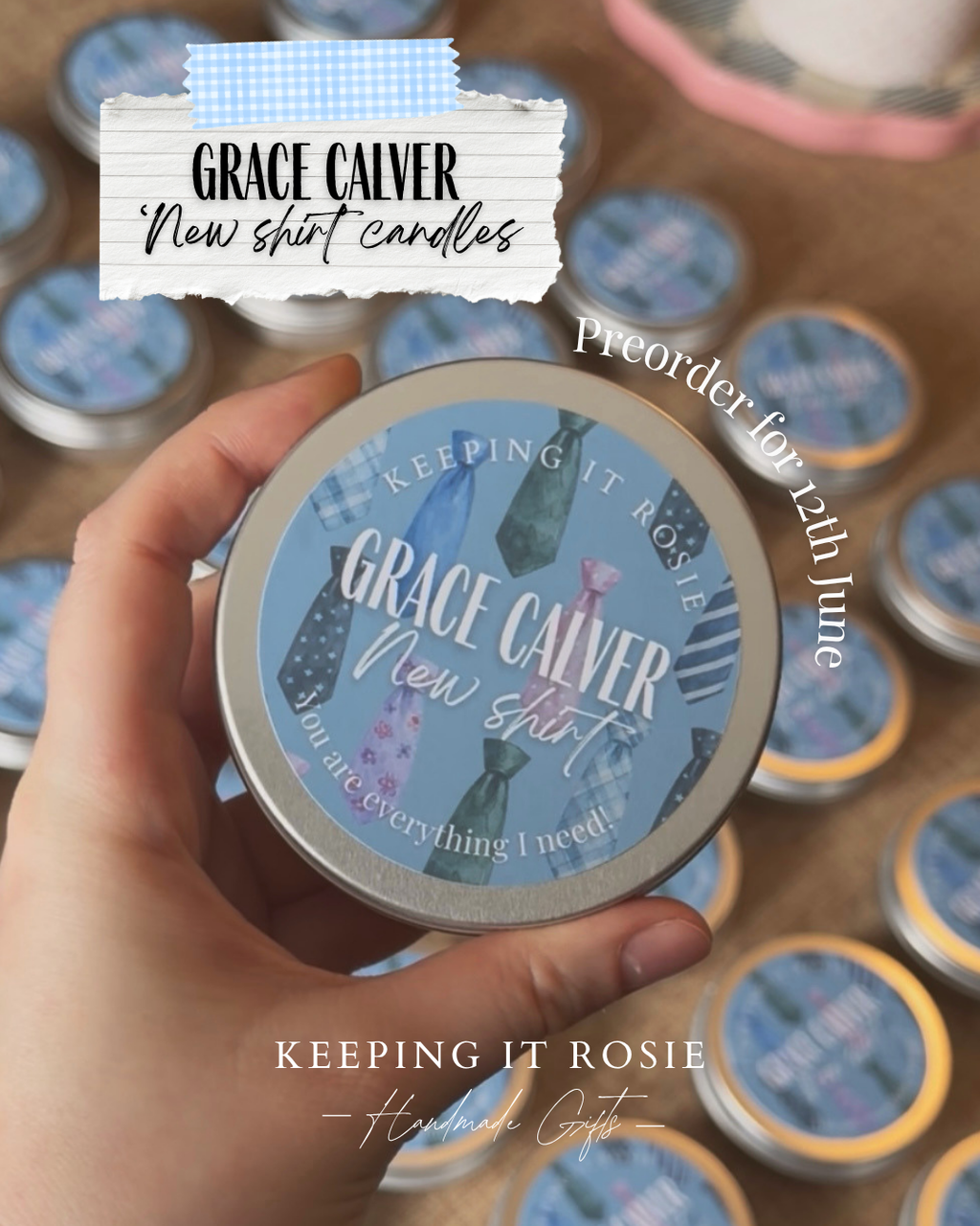 Grace Calver ‘New Shirt’ Candles (Preorder 12th June)
