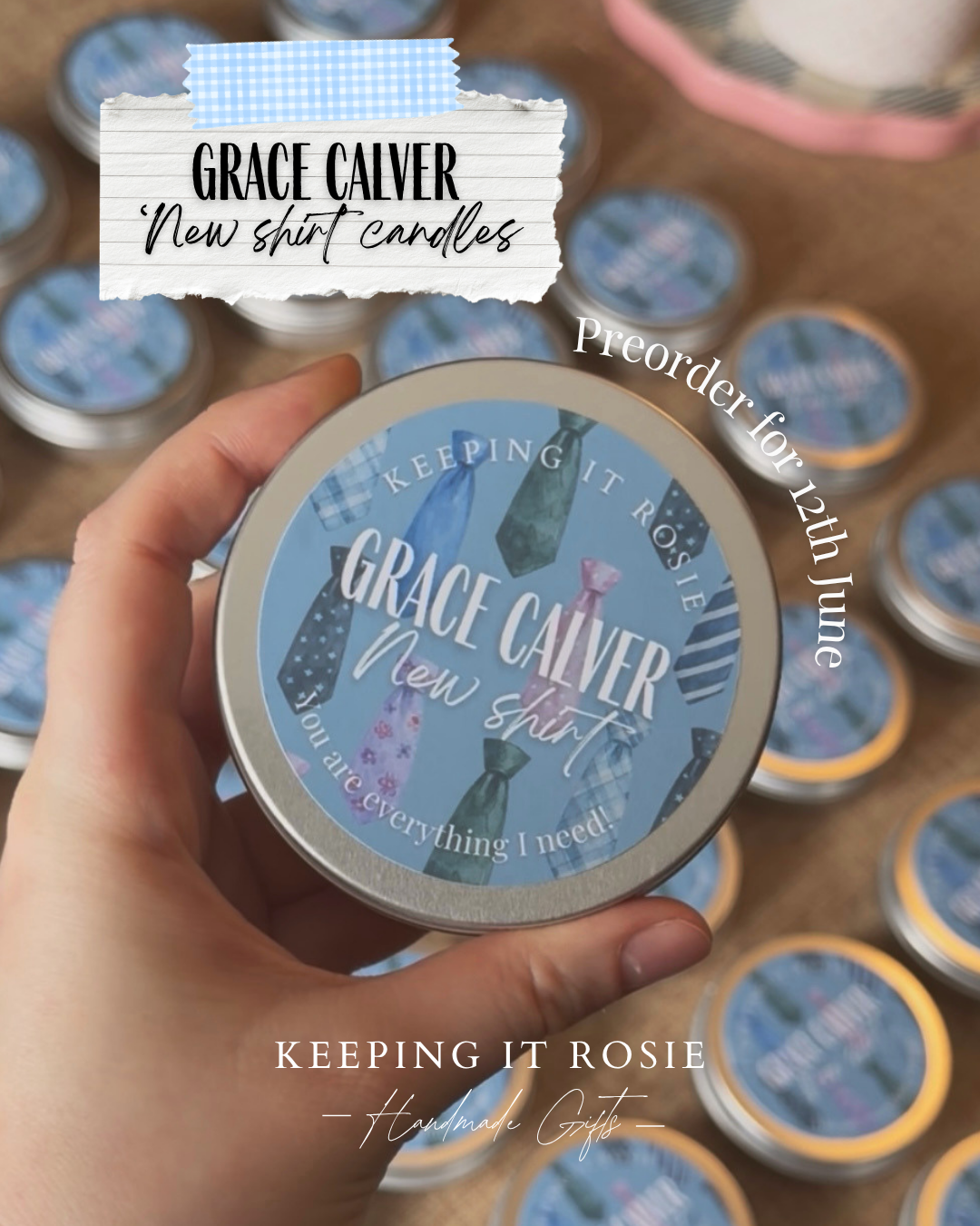 Grace Calver ‘New Shirt’ Candles (Preorder 12th June)