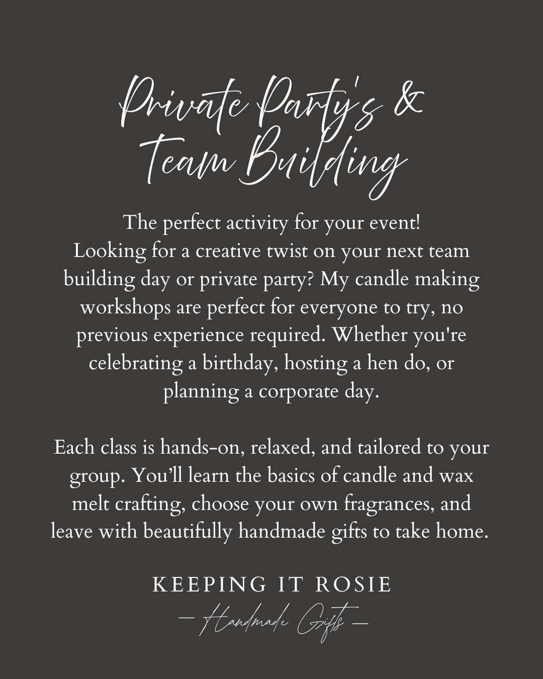 Private Party’s & Team Building