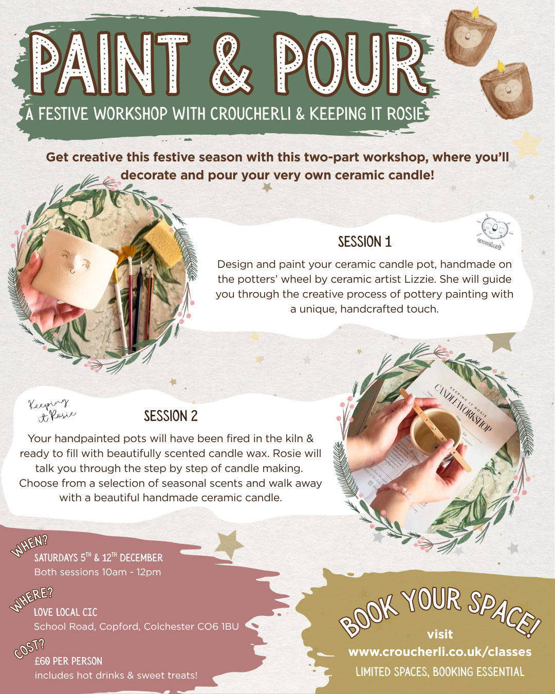 Paint & Pour Workshop | Keeping it Rosie x Croucher.li | Love Local Copford