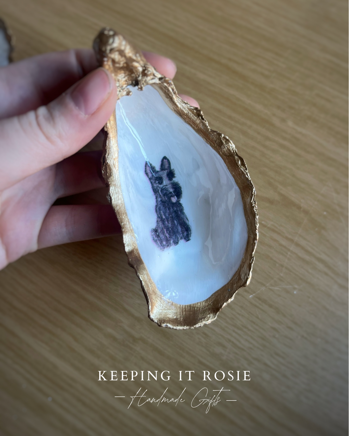 Dog breeds oyster shell trinket trays