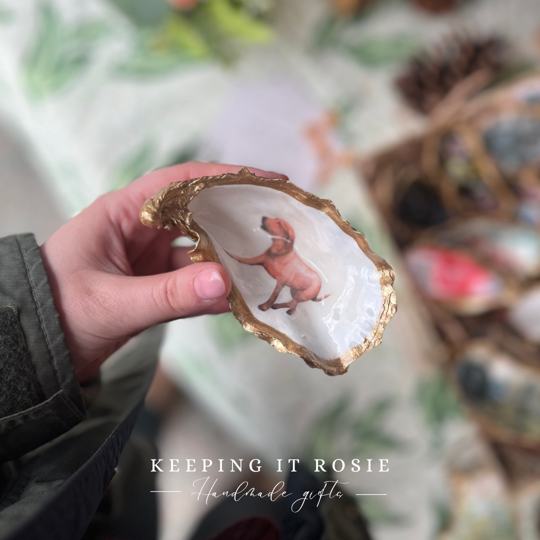 Dog breeds oyster shell trinket trays