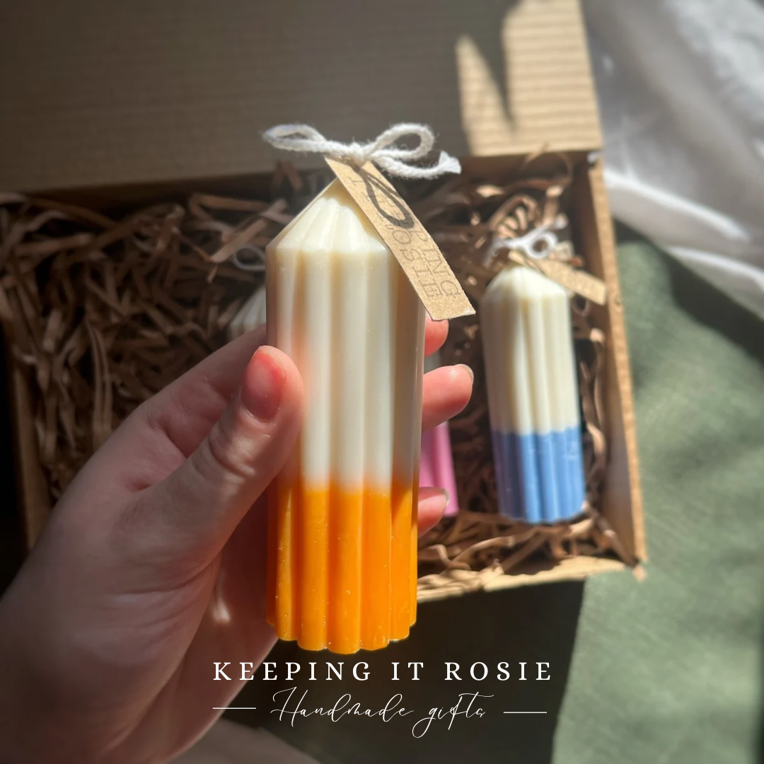 Two Tone Colour Pillar Candles