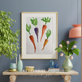 Carrots Handpainted A4 print