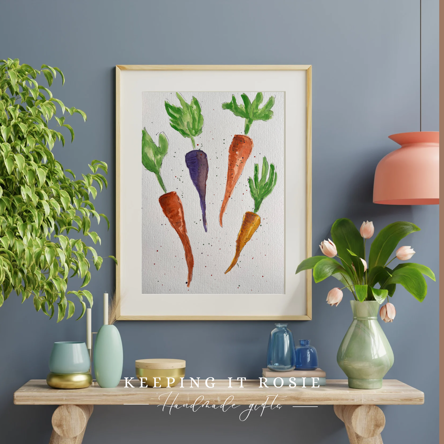Carrots Handpainted A4 print