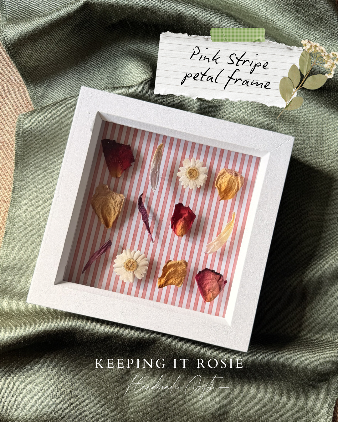 Pink Stripe 6x6 floating flower frame