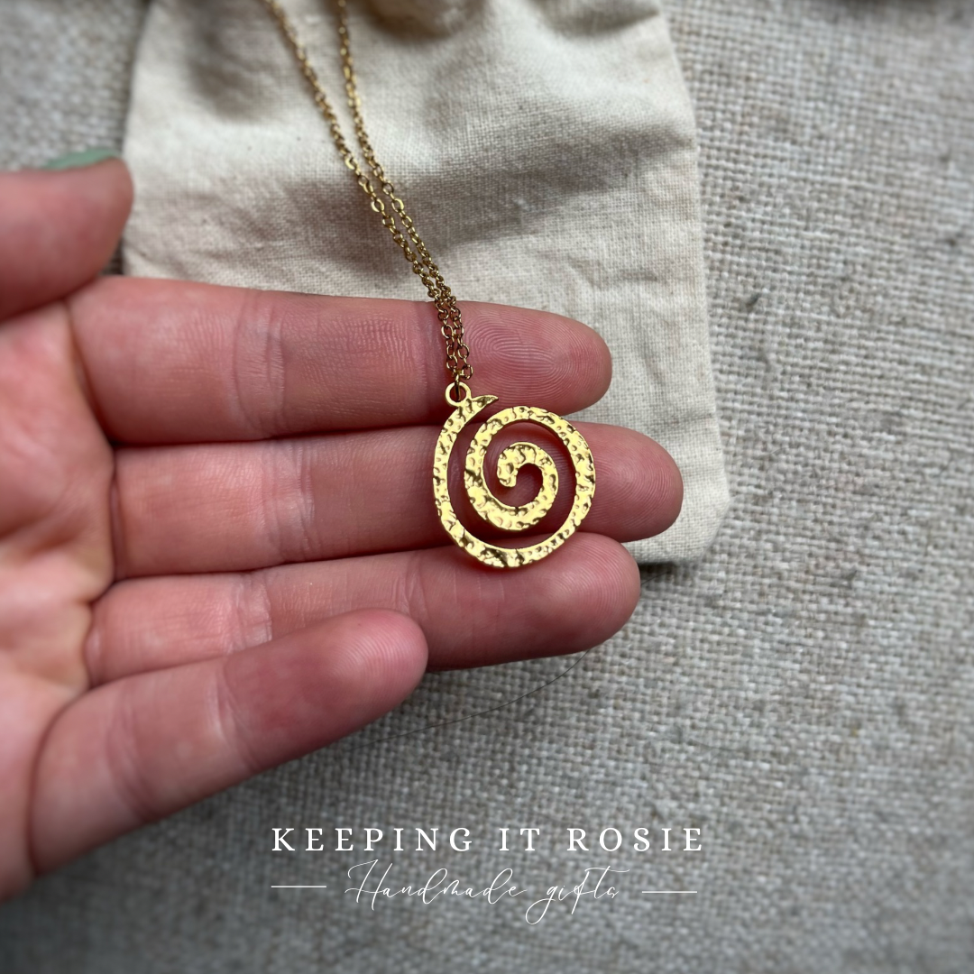 Whirl Gold Plated Pearl Necklace