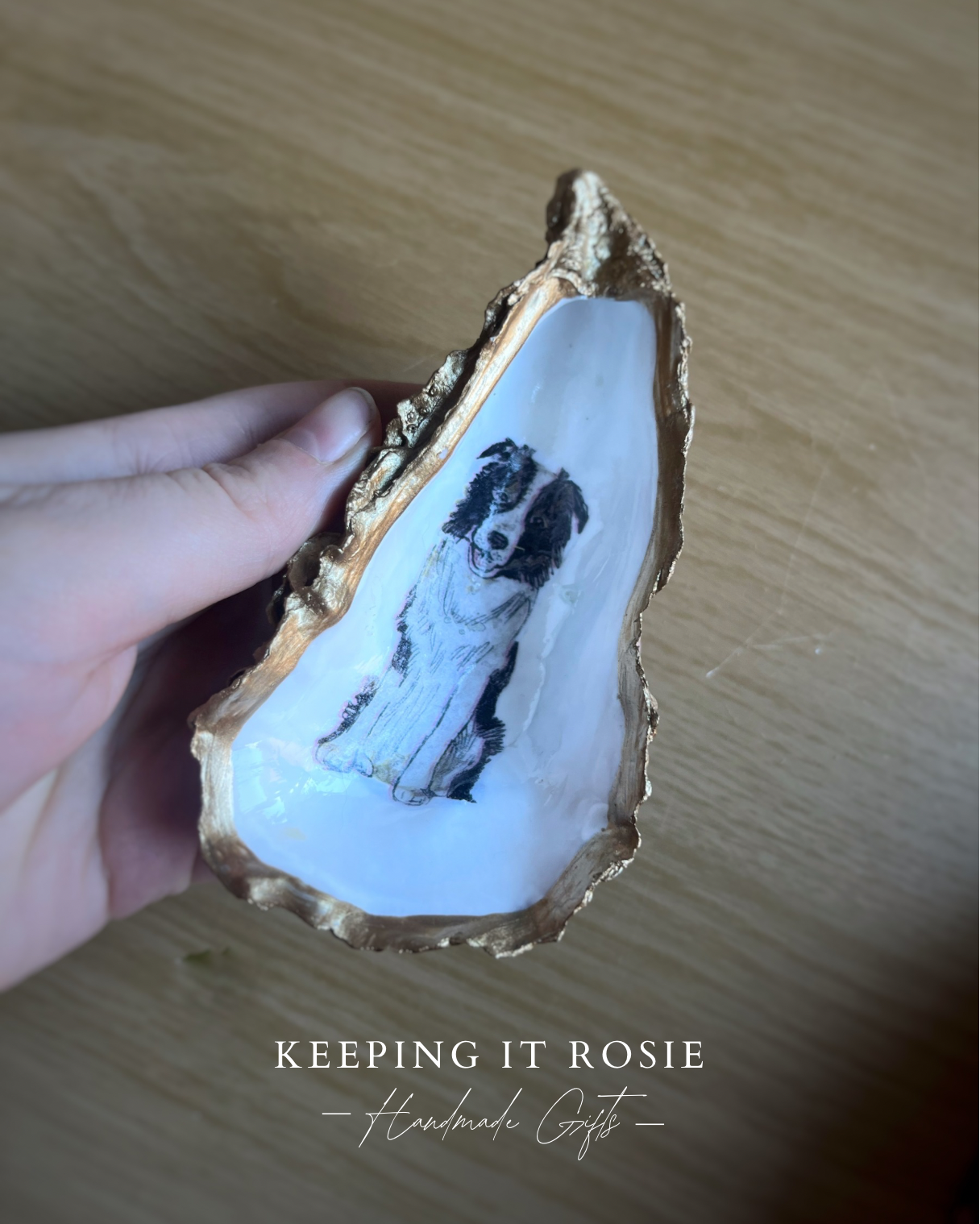 Dog breeds oyster shell trinket trays