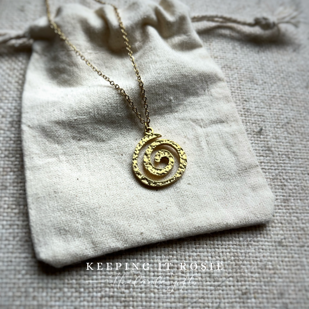 Whirl Gold Plated Pearl Necklace