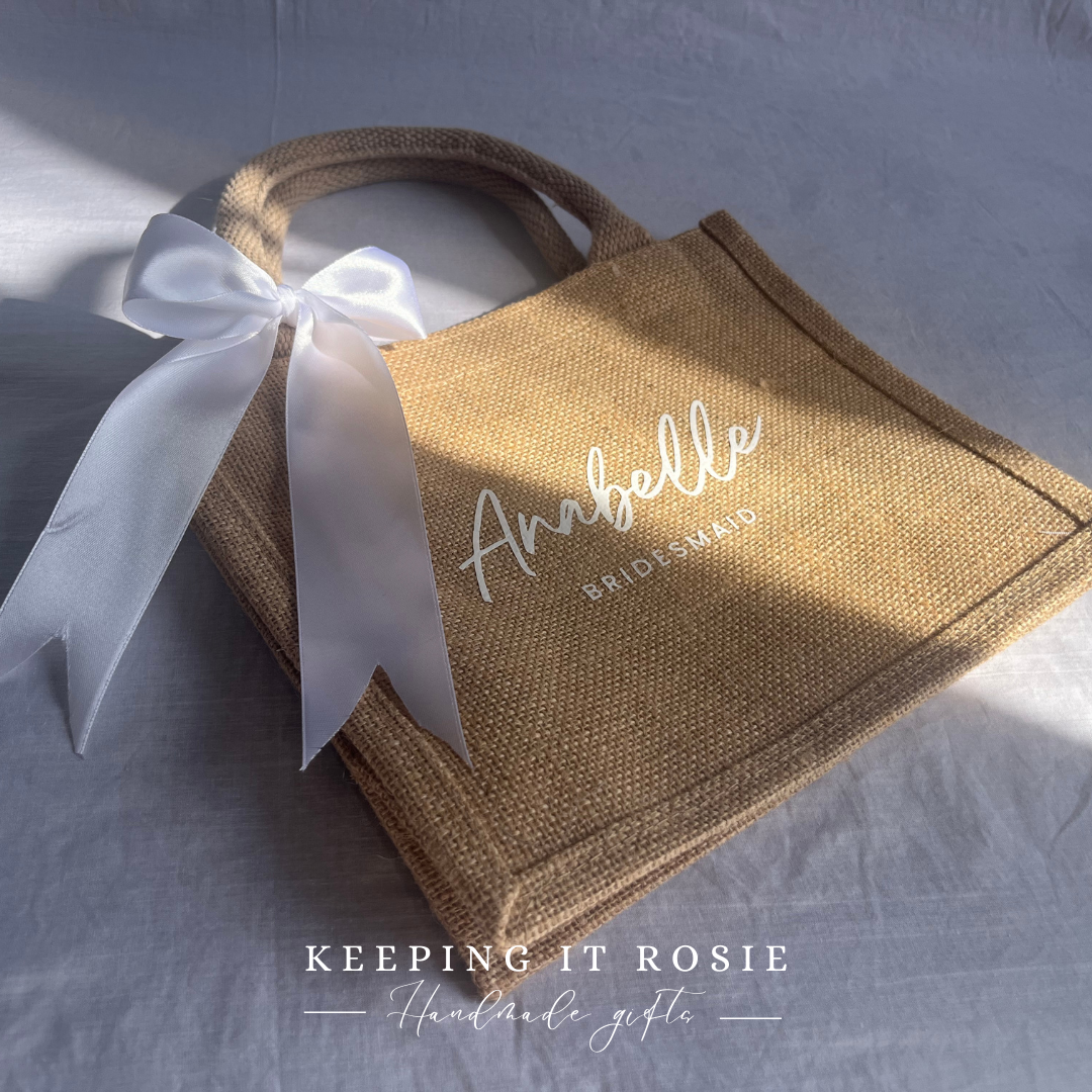 Personalised Mini Jute Bag