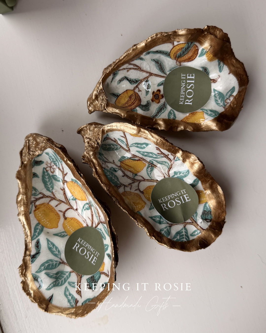 Lemon tree print oyster shell