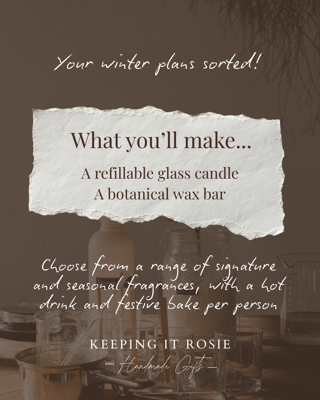 Winter Candle Making Classes at Honey + Harvey, Melton 21st Nov