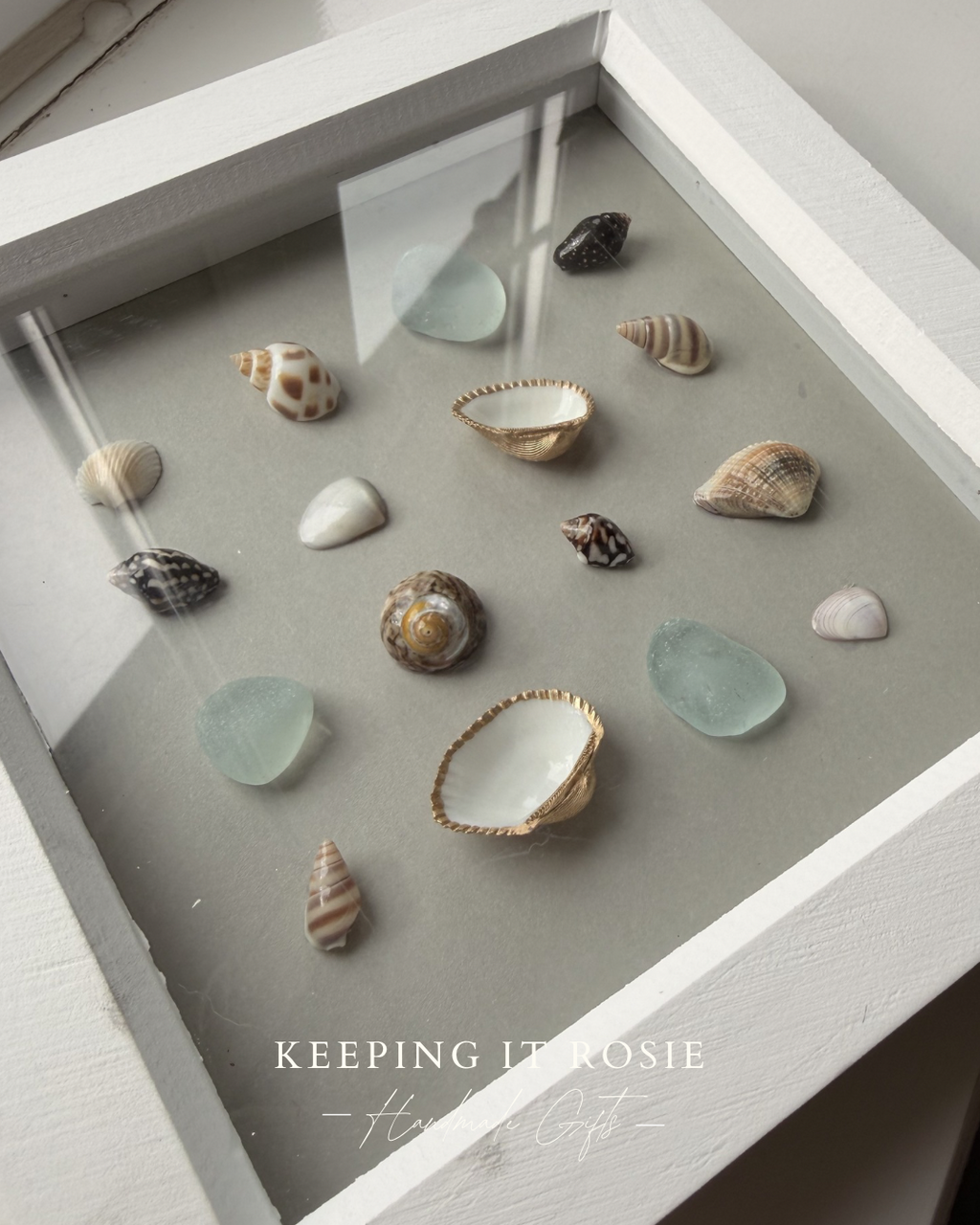 Green Stripe 6x6 floating flower frame